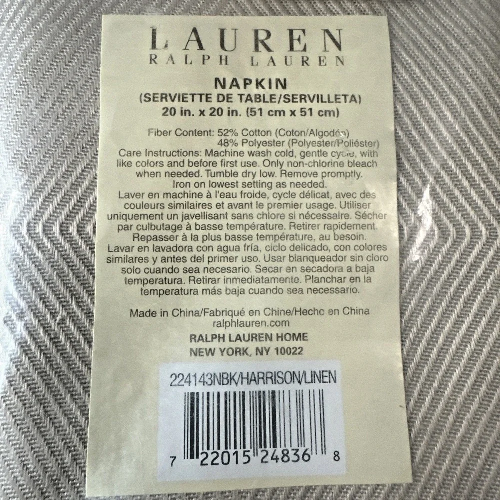 Lauren Ralph Lauren Set Of  4 Harrison Napkins 20